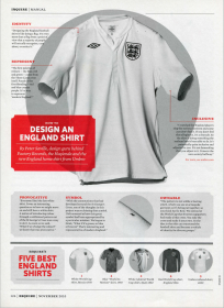 FAC 4-4-2: Peter Saville designs the England kit, Esquire, 2010