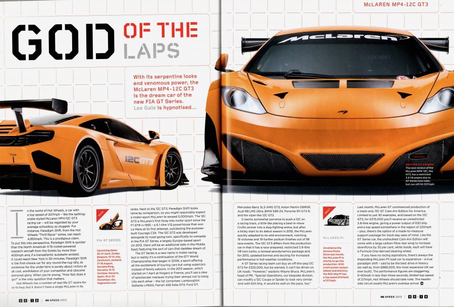 God of the laps, Speed supplement, GQ, 2013