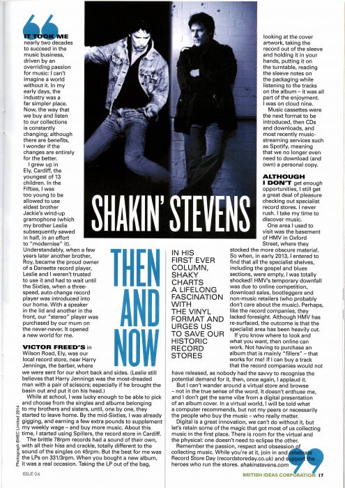 Shakin’ Stevens: then and now, British Ideas Corporation, 2014